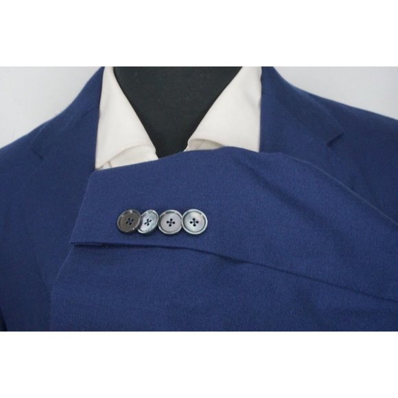 E. Formicola Napoli Cucita a Mano Royal Blue 100% Cashmere Sport Coat Sz 42 - Picture 4 of 8